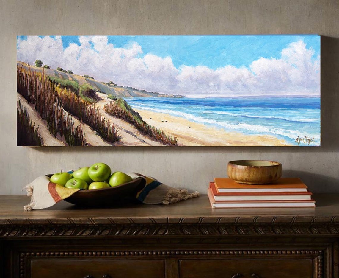 Ellwood Beach Panoramic Sandy Shore Bluffs Blue Ocean Poster - Image 5