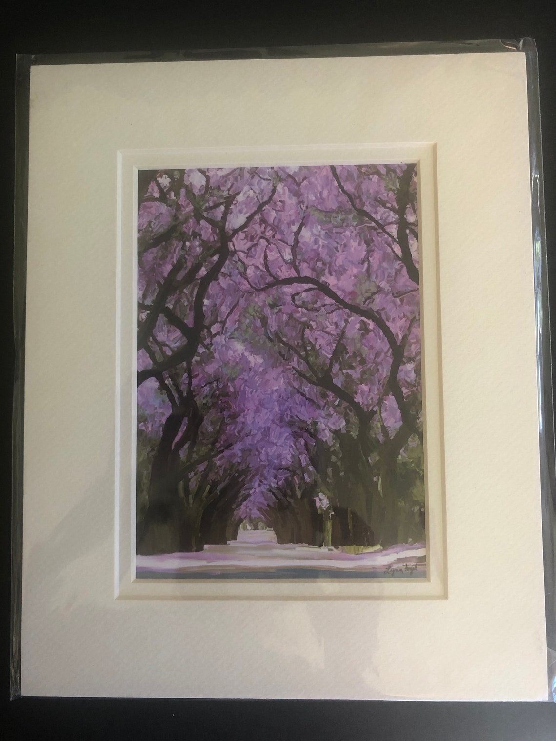 Jacaranda Trees Purple Blossom Canopy Street Painting Poster - Image 2