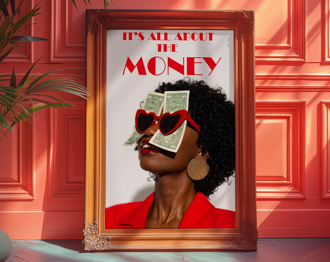 Money Magazine Poster, 70s Psychedelic Retro Print