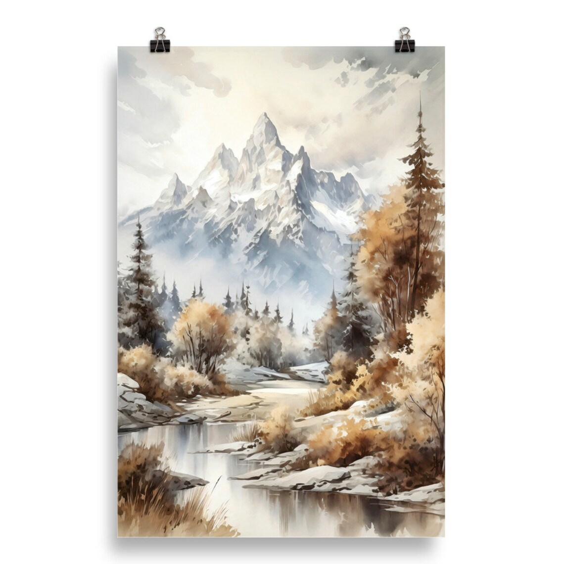 Grand Teton National Park USA Watercolor Poster - Image 5