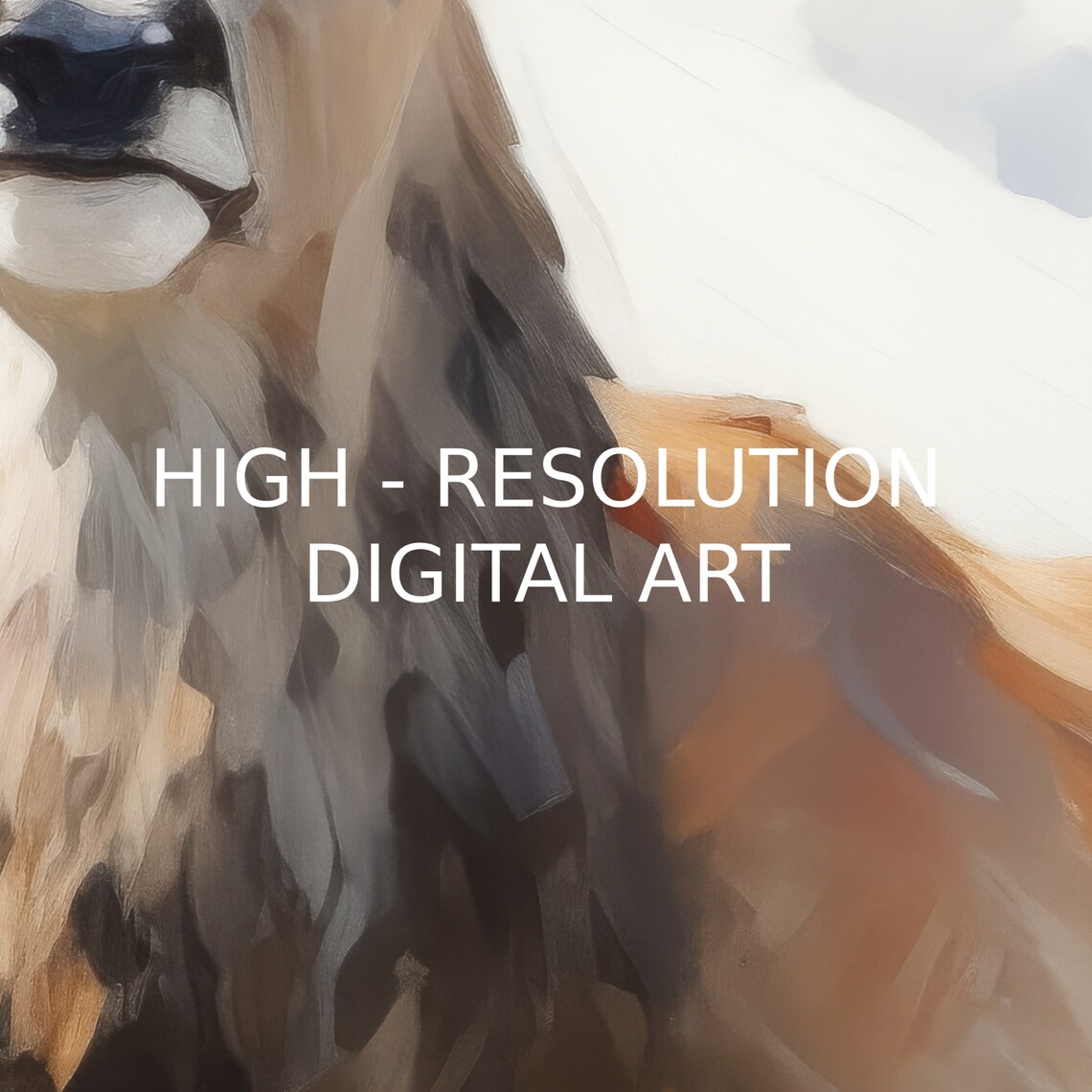 Majestic Stag with Large Antlers in Snowy Mountains Painting Poster - Image 3