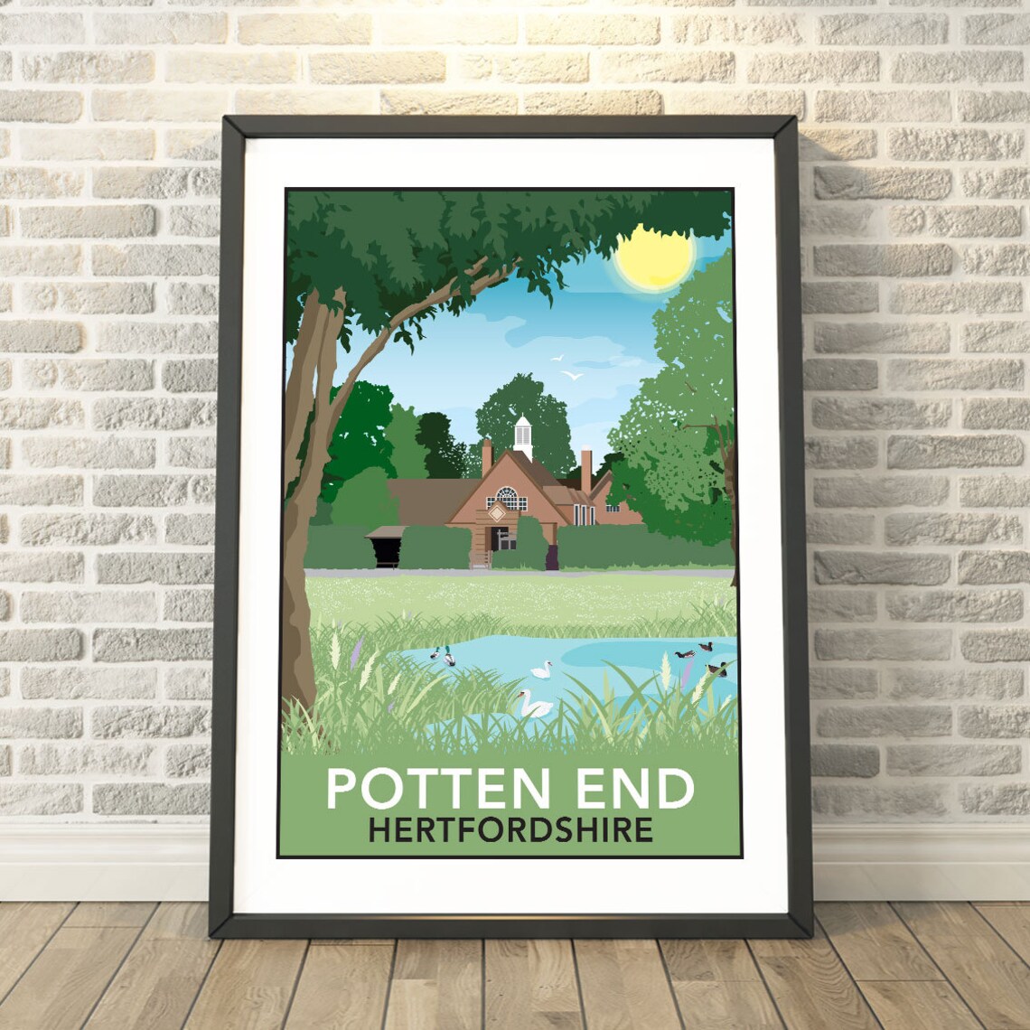 Potten End Hertfordshire Travel Poster, Memory Print