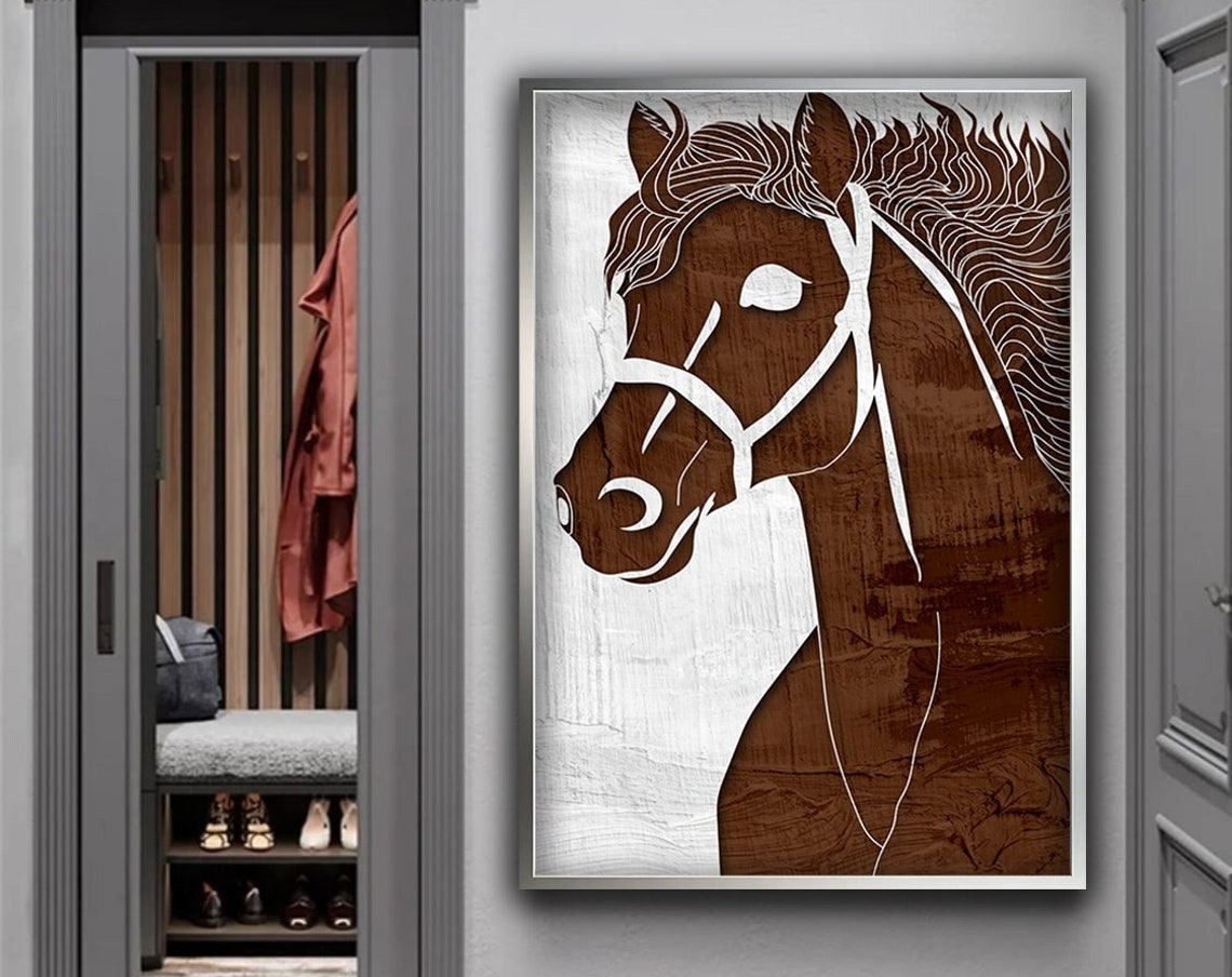 Brown Horse Wall Art Noble Brown Horse Wall Art Horse Print Horse Painting Farmhouse Art Print Animal Art