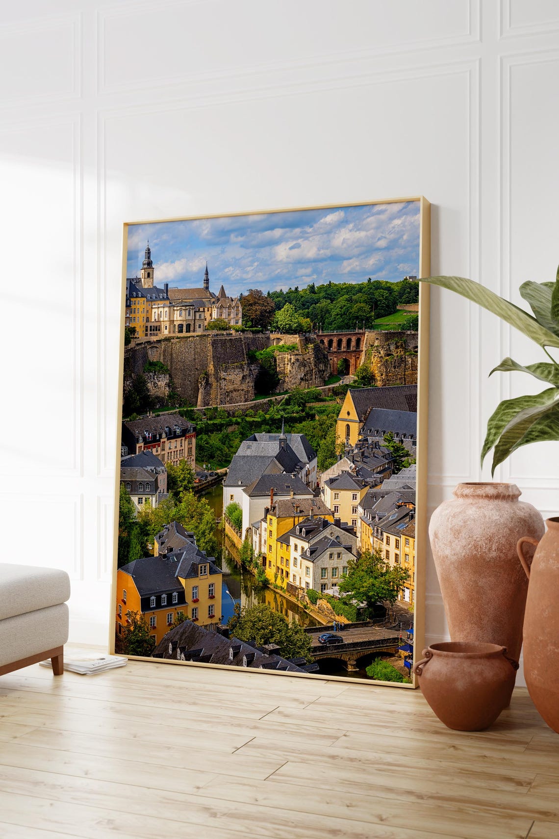 Luxembourg City Historic Old Town Cliffs Valley View Landscape Poster - Image 2