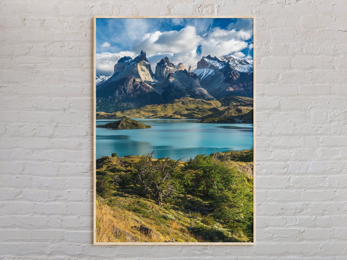 Granite Peaks Above a Turquoise Alpine Lake Landscape Photo Poster