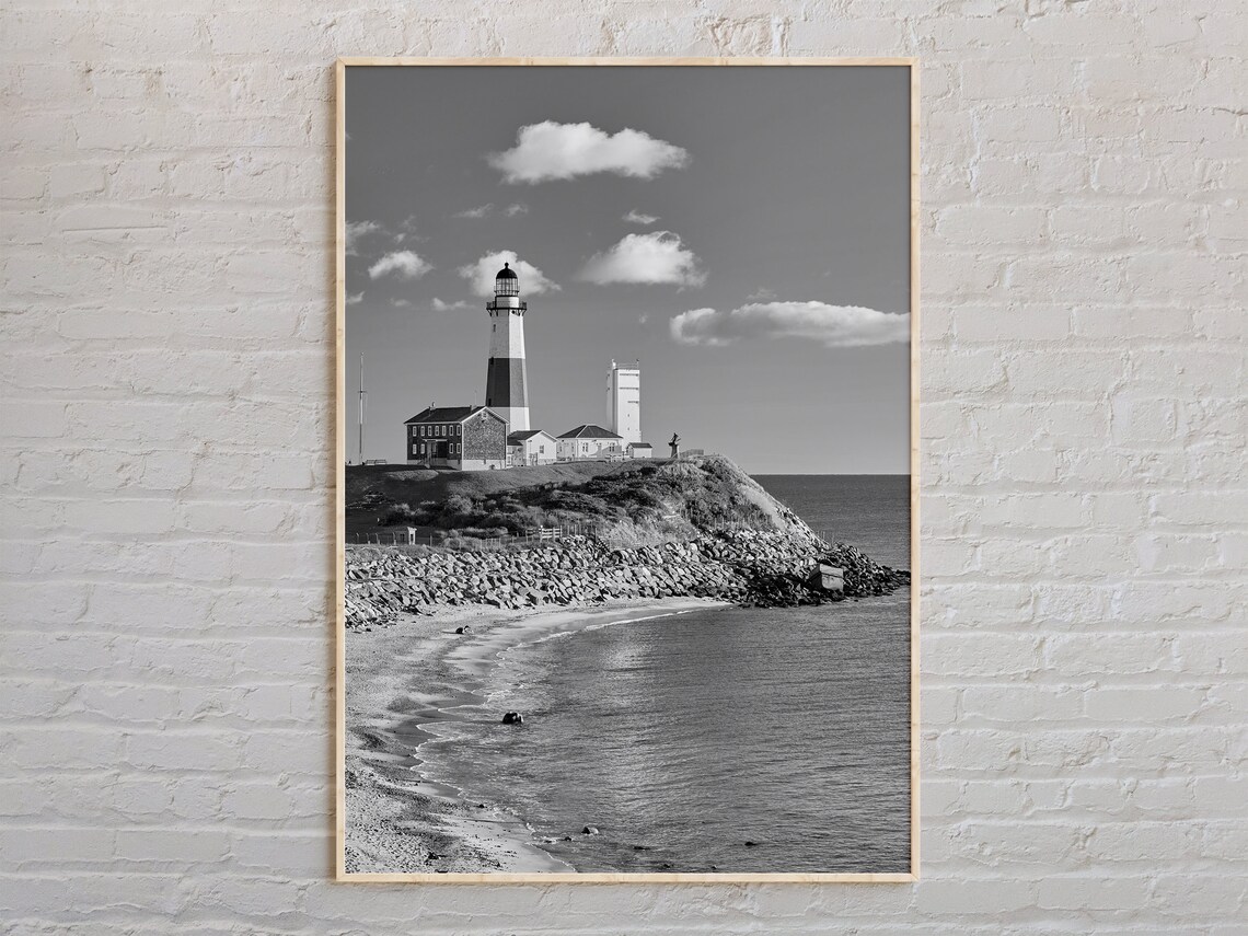 Montauk Black And White Travel Poster, New York