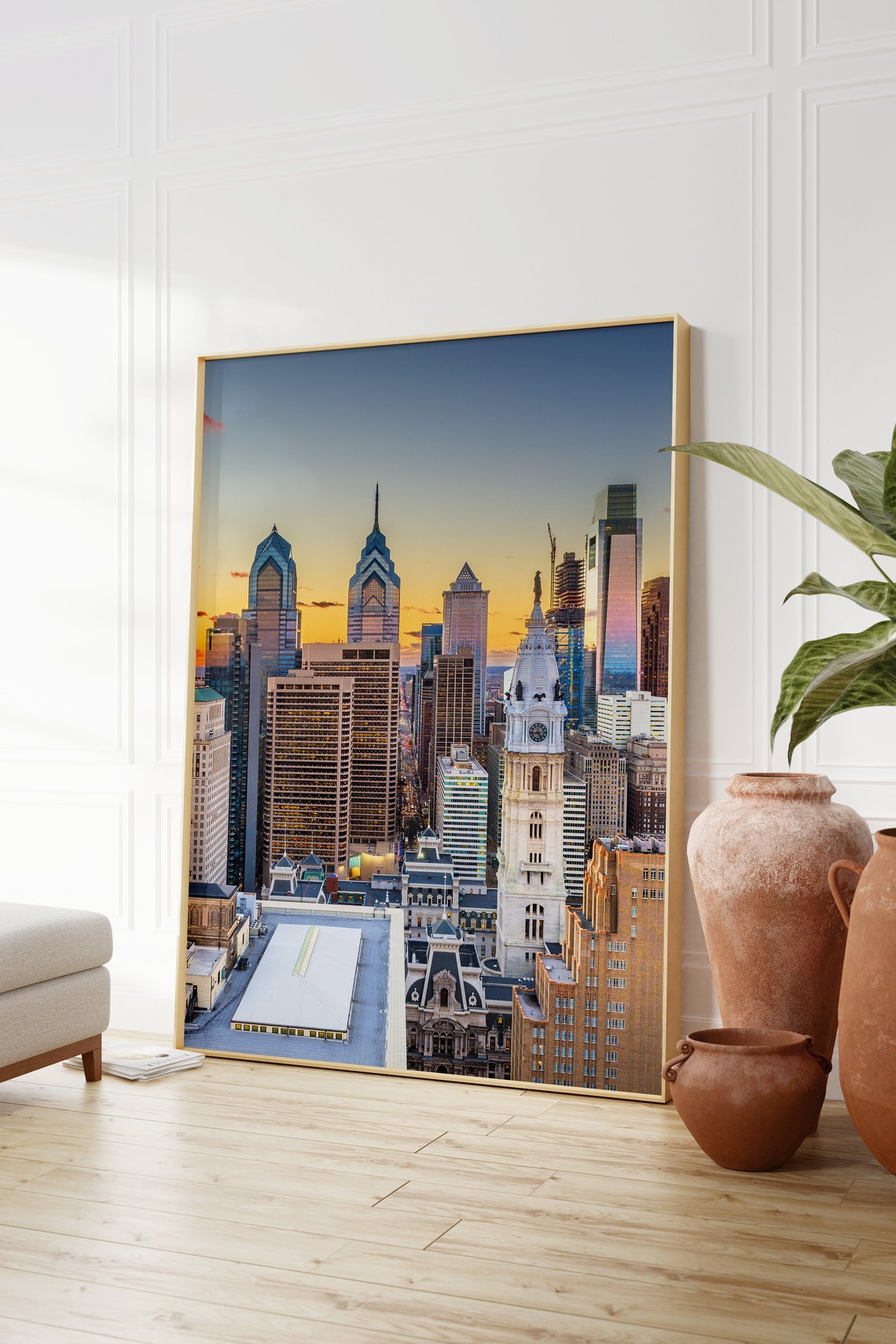 Philadelphia Pennsylvania Skyline Sunset City Hall Tower Poster - Image 2