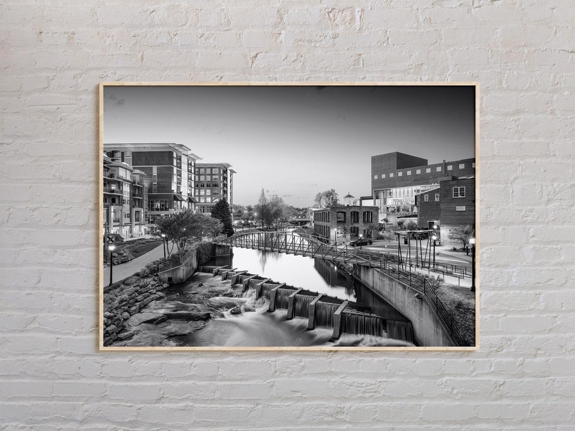 Black And White Greenville Island Print Greenville Wall Art Greenville Poster Greenville Photo Greenville Wall Decor Usa Print