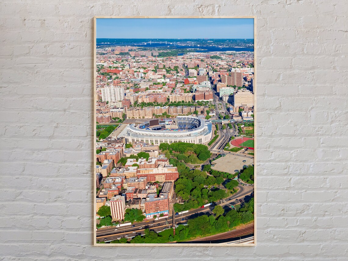 Aerial View of the Bronx With Yankee Stadium New York Poster