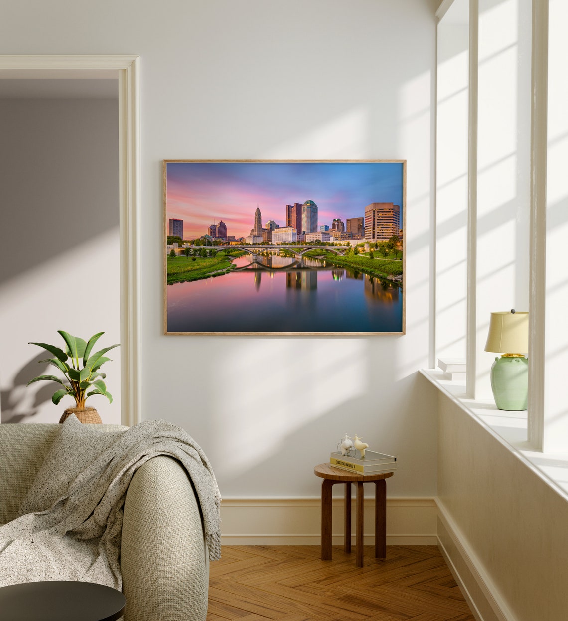 Columbus Ohio Skyline Sunset River Reflection City Landscape Poster - Image 5