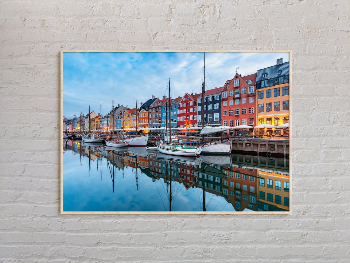 Copenhagen Real Photo Travel Poster, Europe Decor