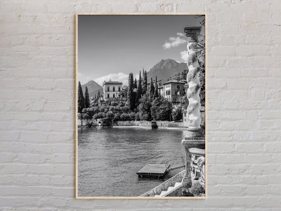 Lake Como Black And White Travel Poster