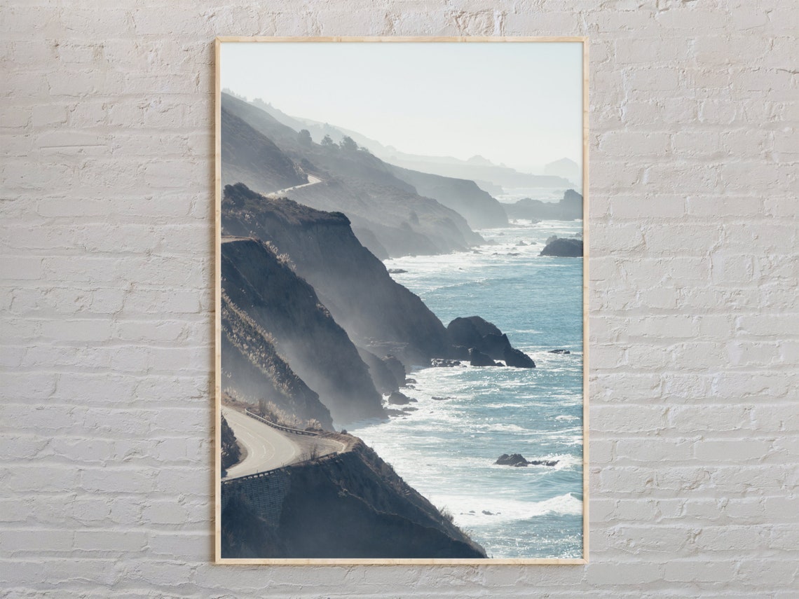 Big Sur Misty Pacific Coast Highway Cliffs Ocean View Photo Poster
