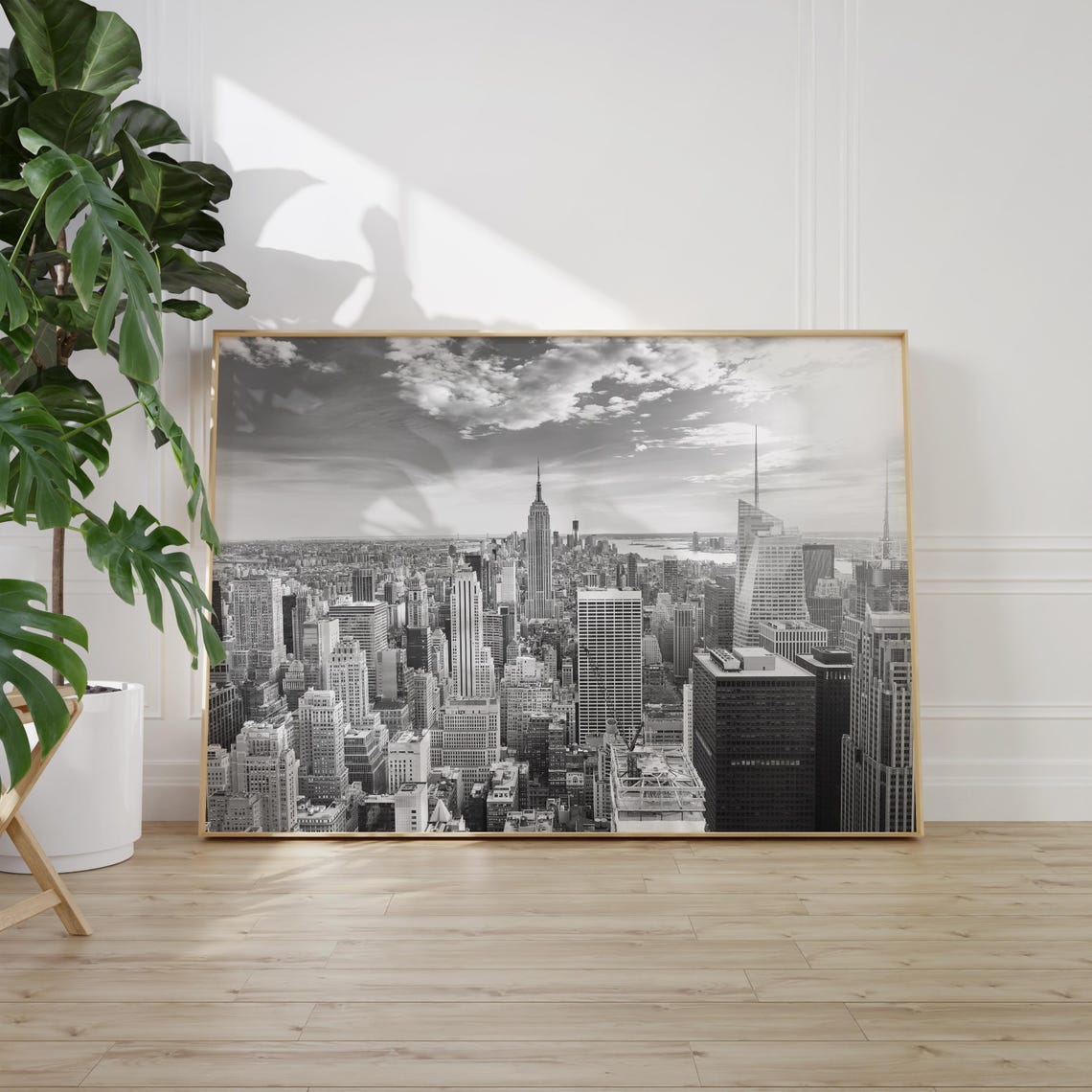Manhattan Midtown Empire State Building Black and White Skyline Poster - Image 2