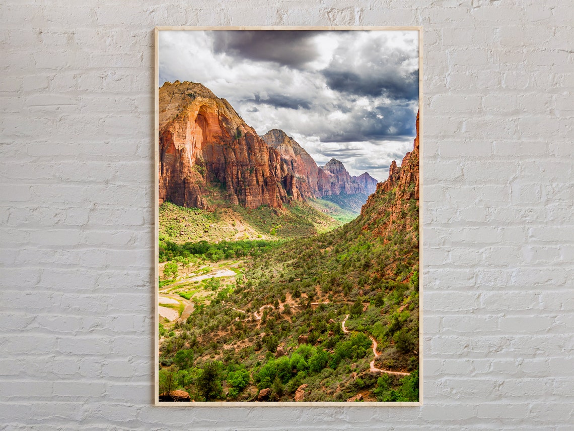 Zion National Park Utah Red Rock Canyon Cliffs Scenic Poster