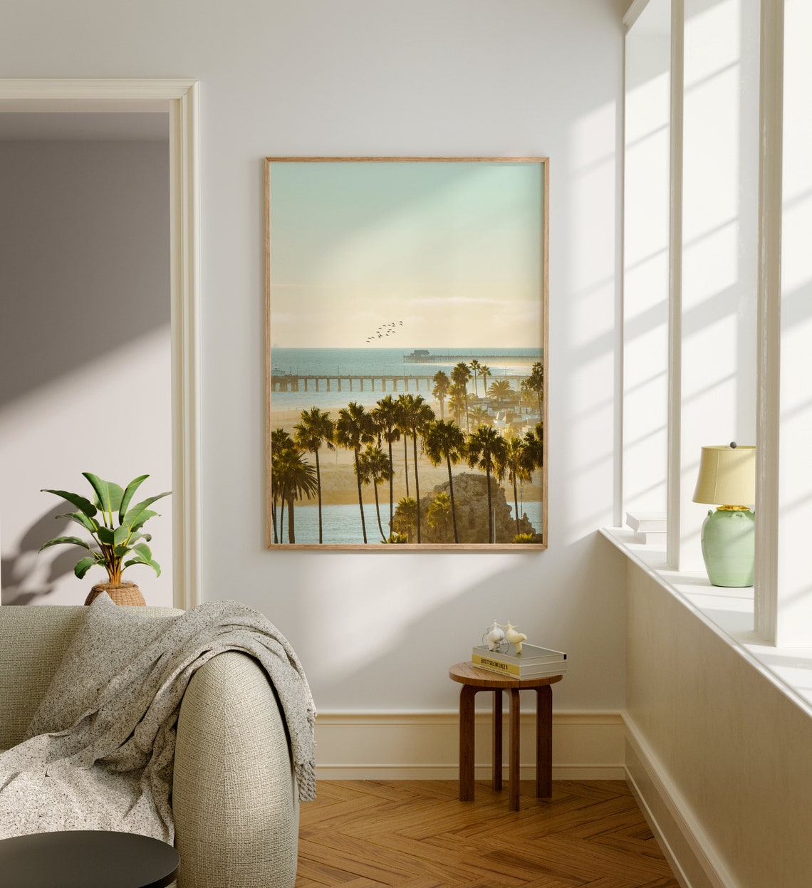 Orange County California Beach Pier Palms Sunset Coast Photo Poster - Image 5