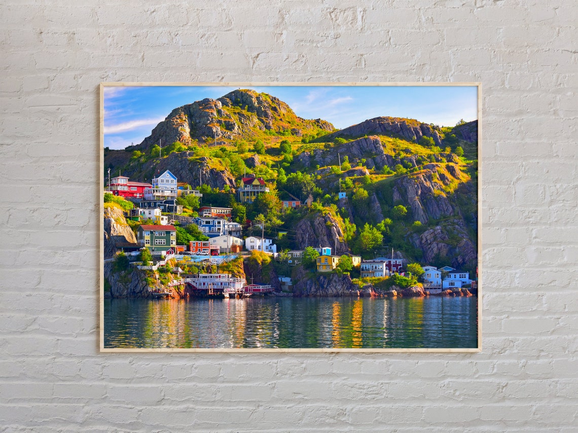 Newfoundland St Johns Colorful Harbor Hillside Houses Canada Poster