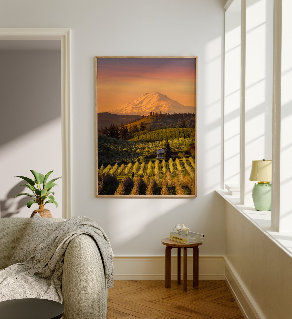 Oregon Mount Hood Sunrise Orchard Valley Mountain Farm Poster - Image 5