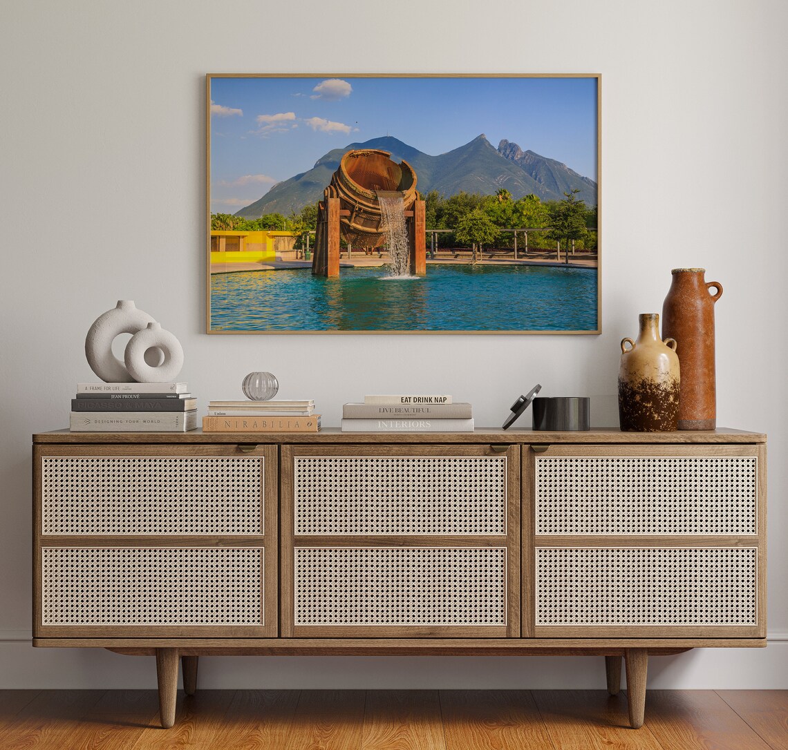 Monterrey Mexico Fundidora Park Fountain Mountain View Photo Poster - Image 4
