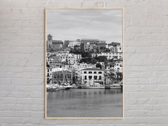 Ibiza Black And White Travel Poster, Europe