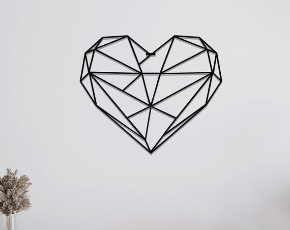 Metal Geometric Heart Wall Art Metal Wall Art Home Office Decoration Coupe Lover Gift Wall Hangings Metal Art Work House Dcor