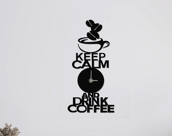 Drink Coffee Clocks For Wall Wall Clock Modern Metal Wall Clock Large Wall Clock Minimalist Clock Living Room Decor Home Decor