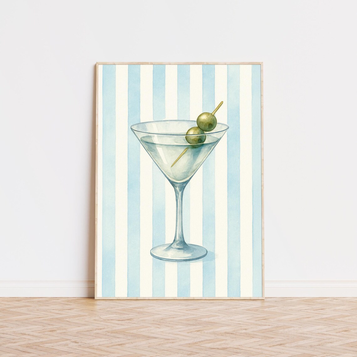 Cocktail Wall Art, Coastal Bar Cart Art Print