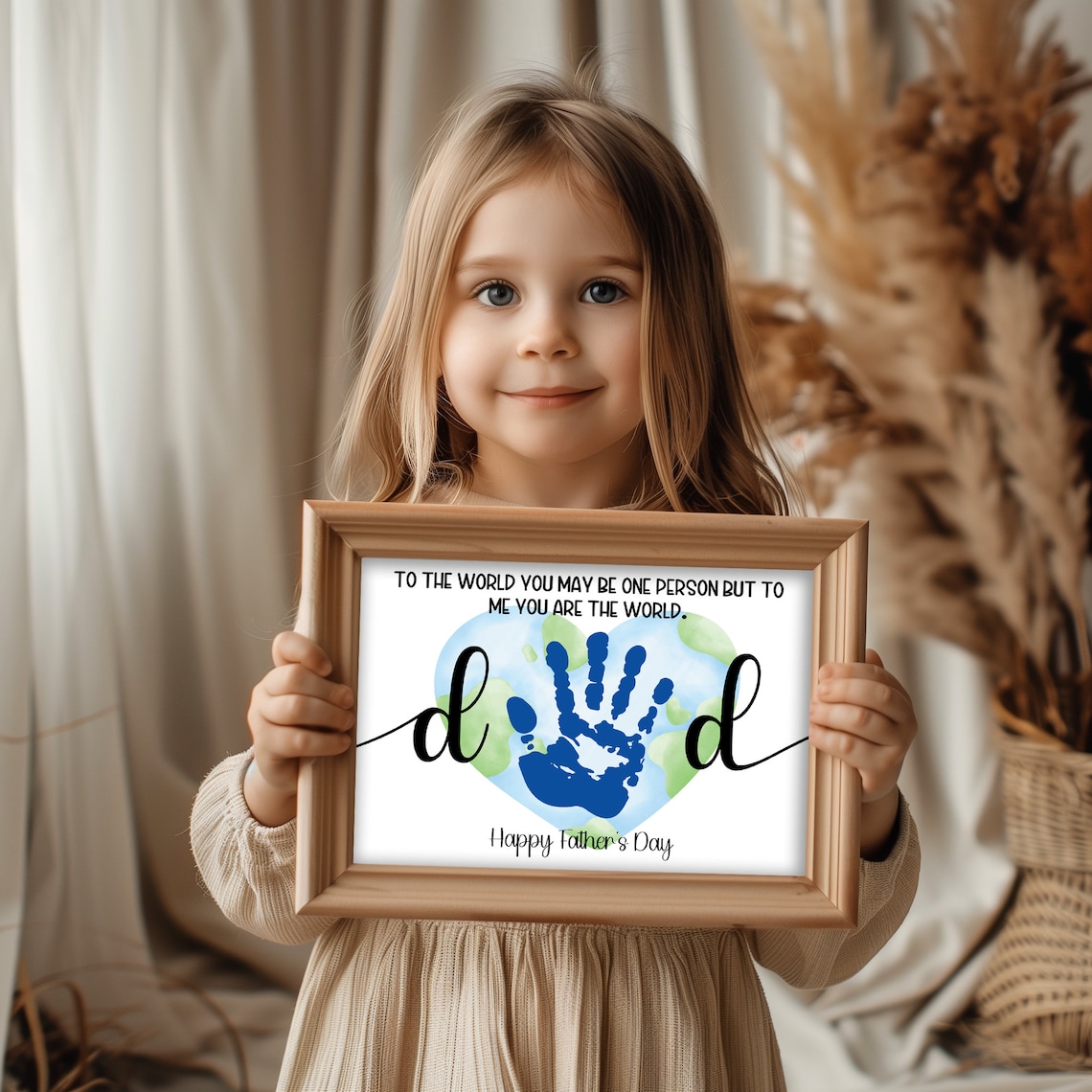 Fathers Day Handprint Gift, DIY Craft Poster Print - Image 2