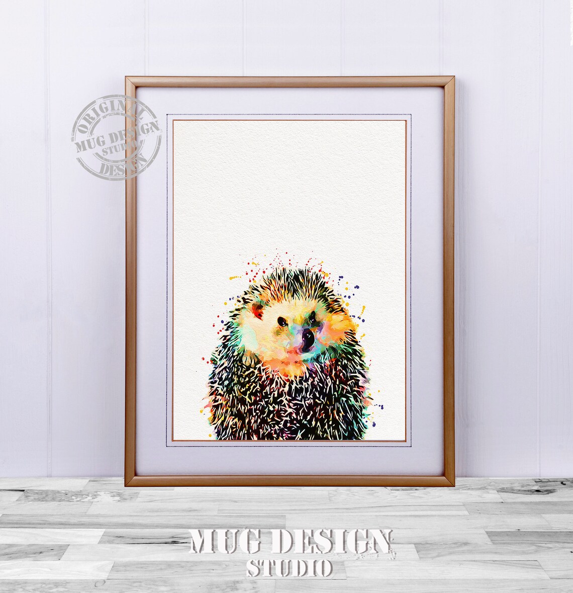 Hedgehog Watercolor Painting, Forest Animals Art - Image 2