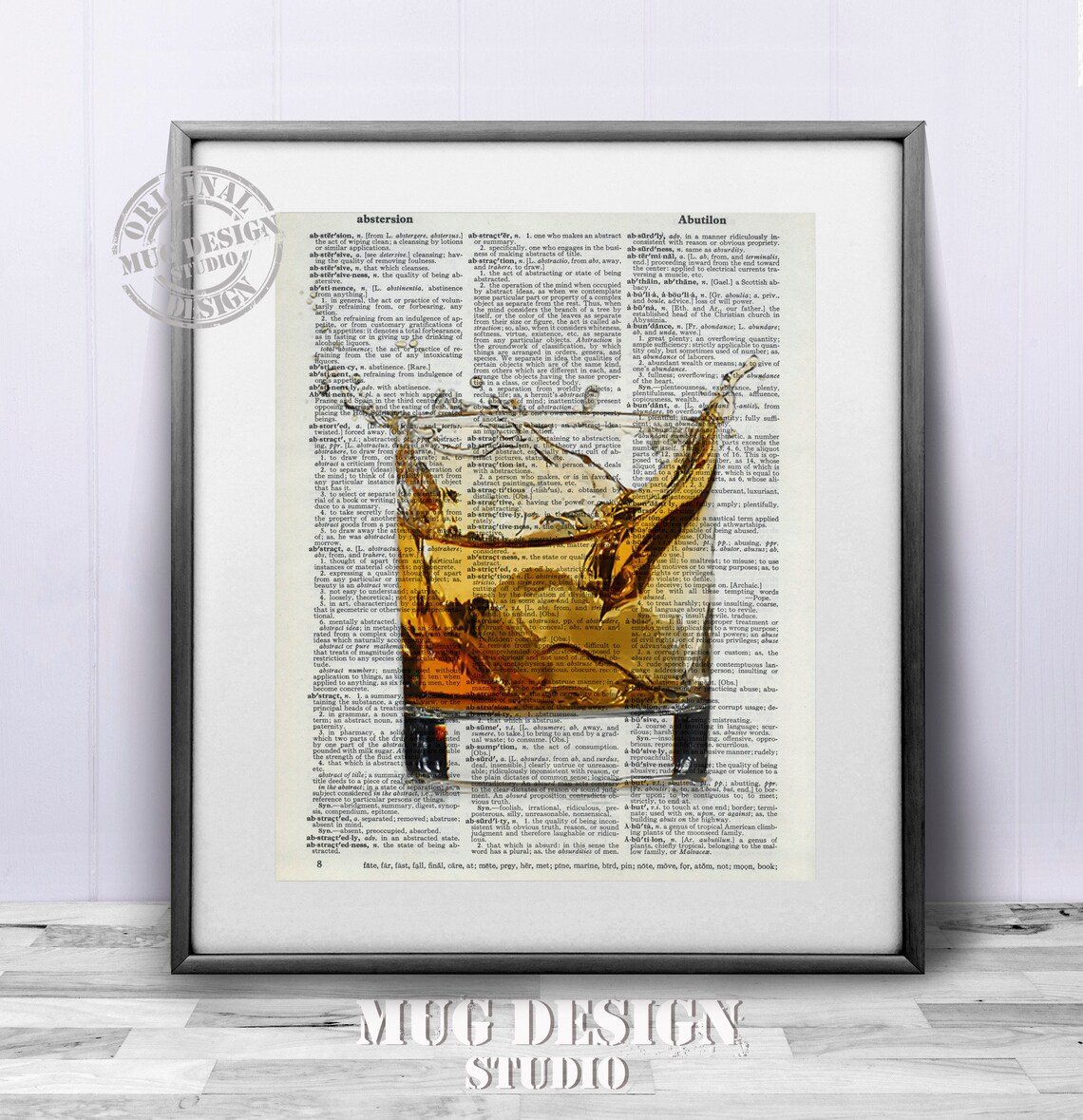 Whiskey Glass Dictionary Page, Vintage Illustration - Image 2