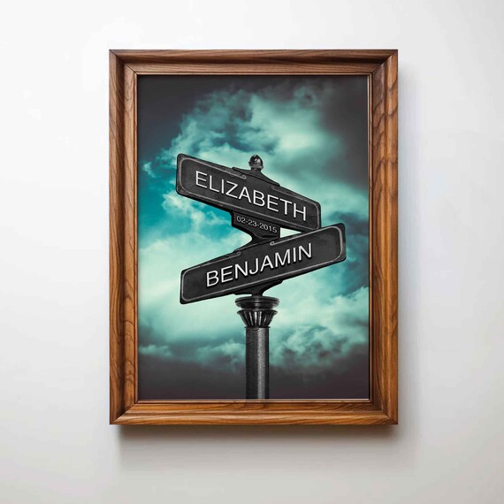 Unique Couple Personalized Street Sign, Anniversary Gift