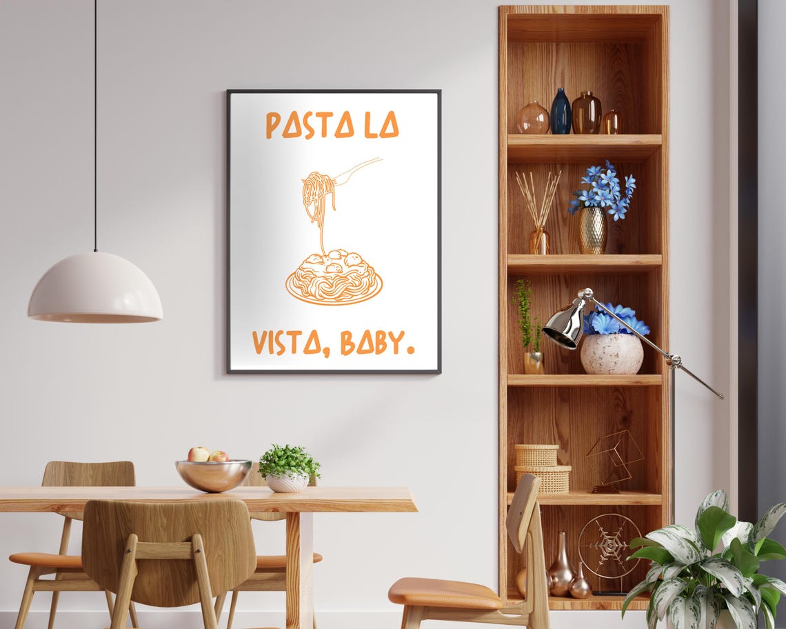 Pasta Lover Funny Quote, Vintage Kitchen Art Print - Image 2