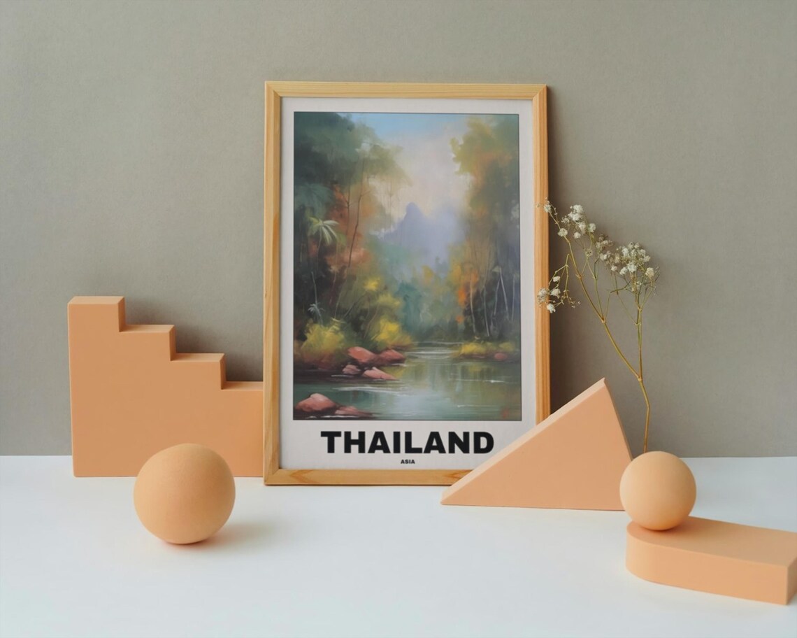 Thailand Scenic Travel Poster, Minimalist Thai Art - Image 4
