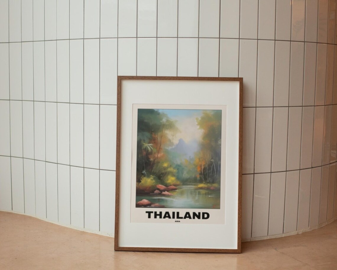 Thailand Scenic Travel Poster, Minimalist Thai Art - Image 2