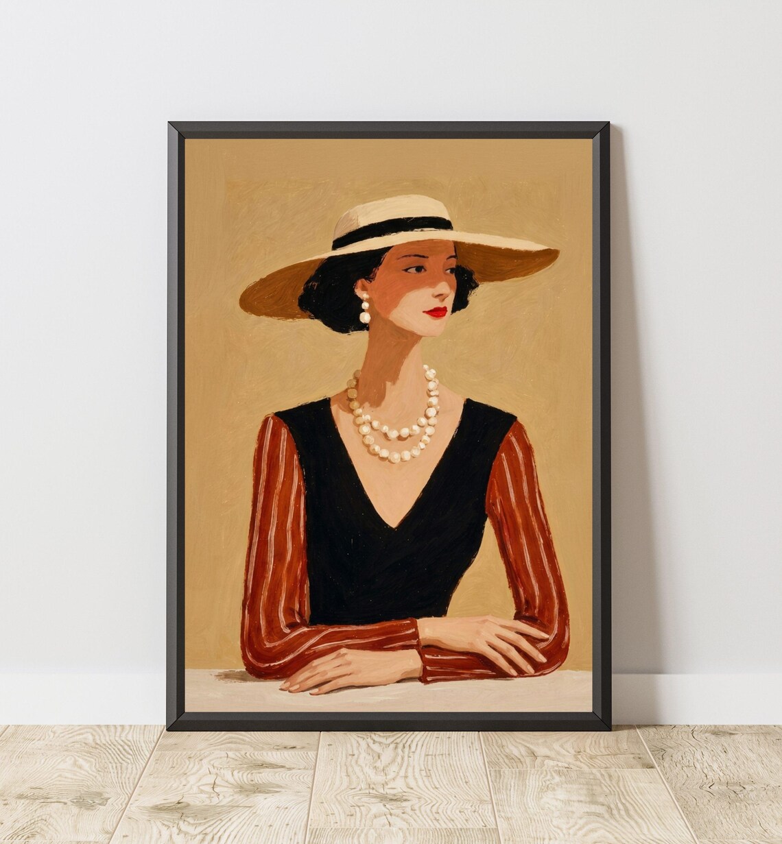 Vintage Elegant Lady With Hat, Parisian Fashion Poster