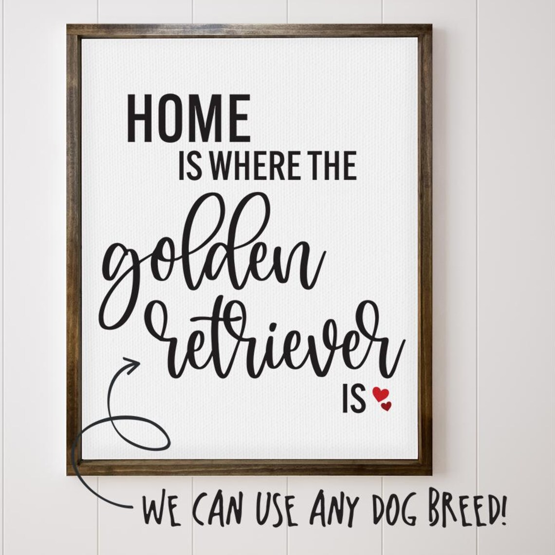 Home Is Where The Golden Retriever Is Custom Breed Dog Poster