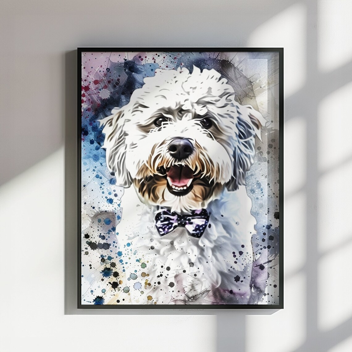 Coton De Tulear Abstract Watercolour Dog Poster Print