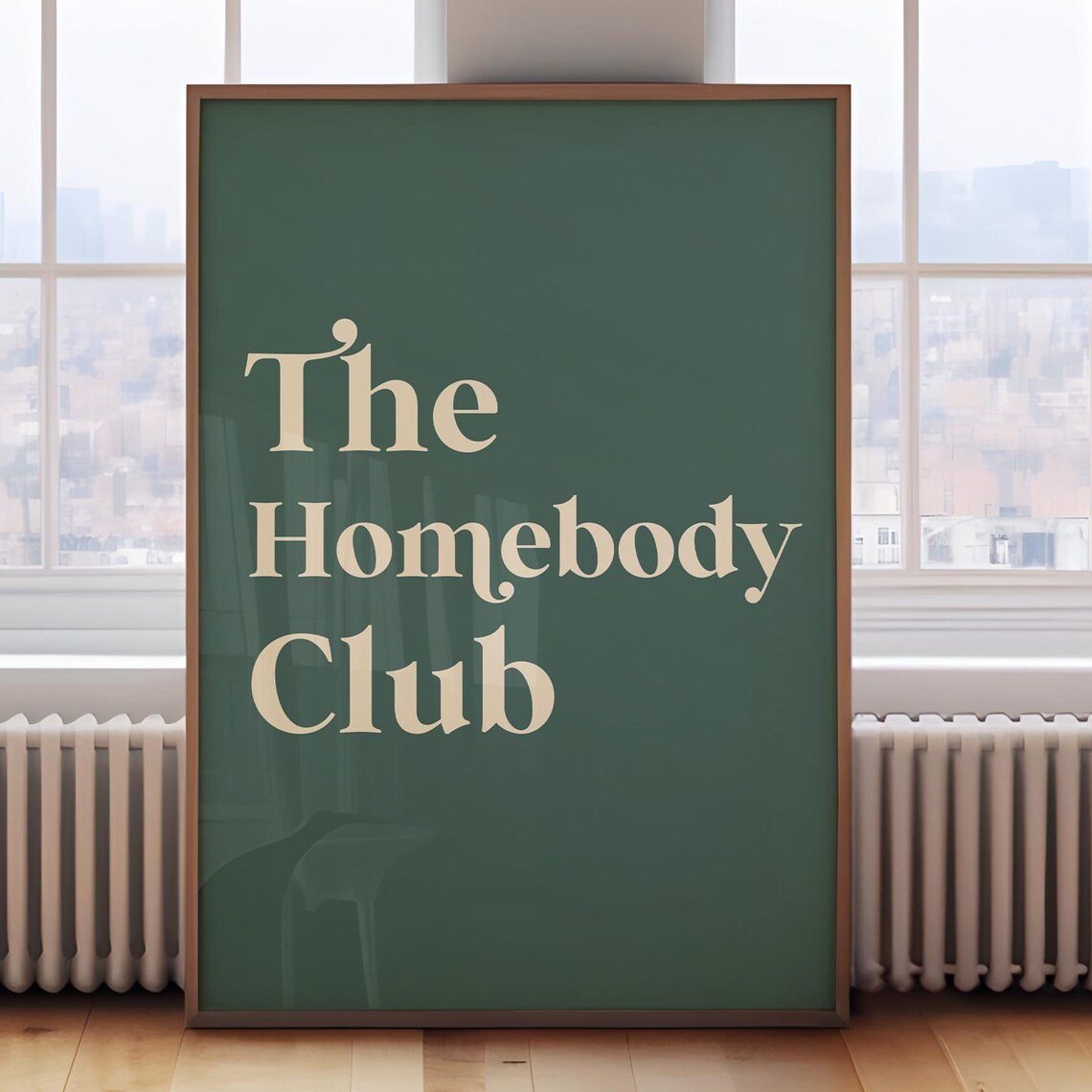 The Homebody Club Green Retro Quote Wall Art for Cozy Home Decor
