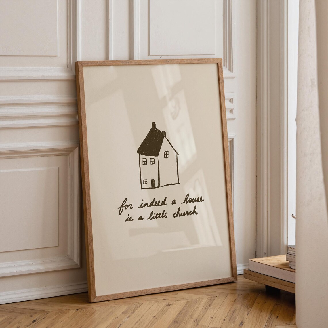 A House Is Little Church, Minimalist Art Print