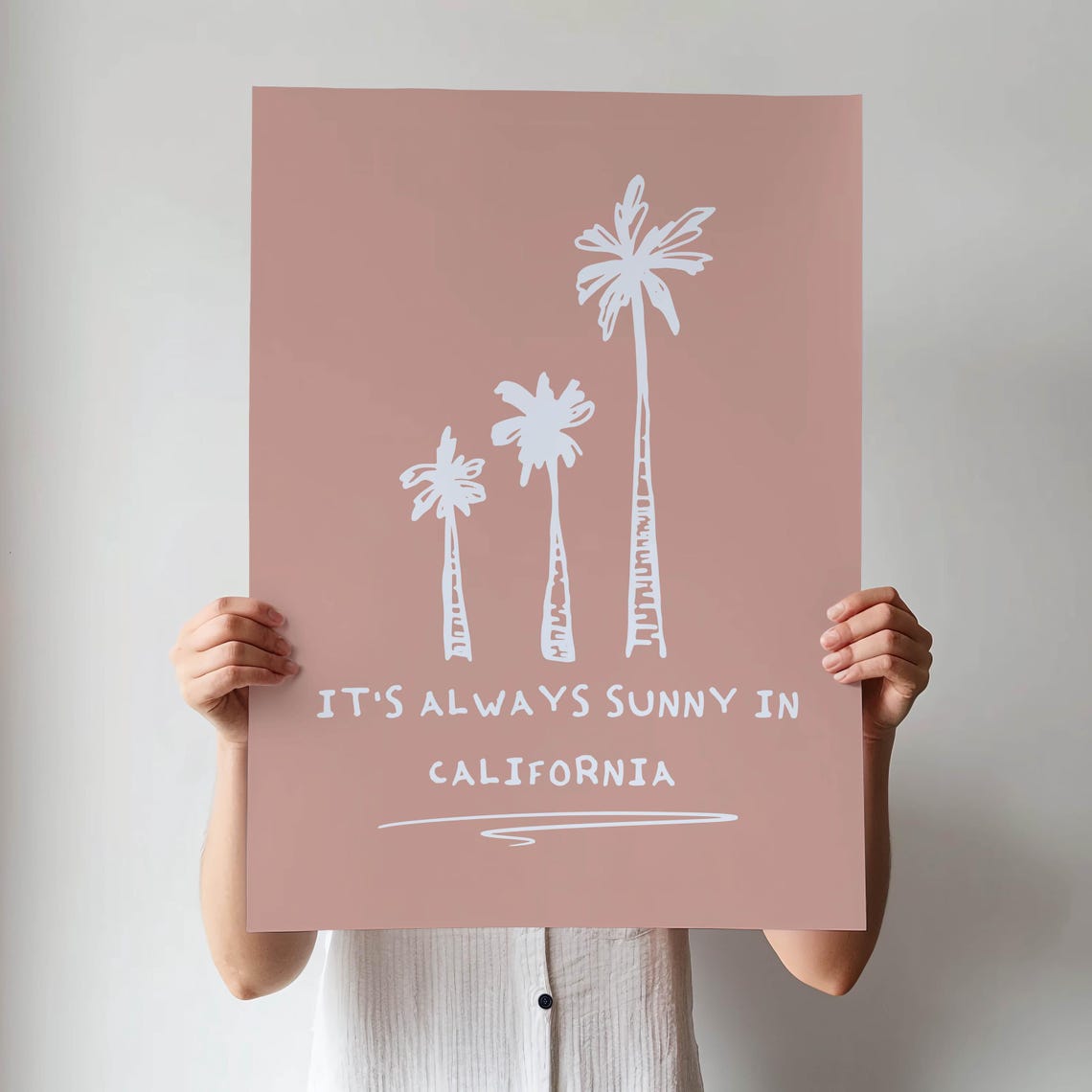 Always Sunny In California Palm Trees Terracotta Travel Poster - Image 3