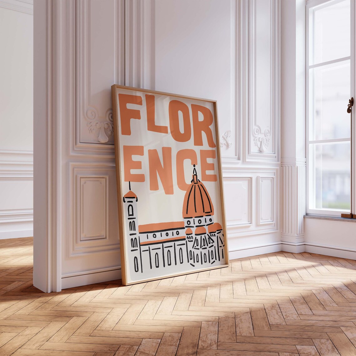 Florence Modern Travel Poster, Minimalist Skyline Art Print - Image 2