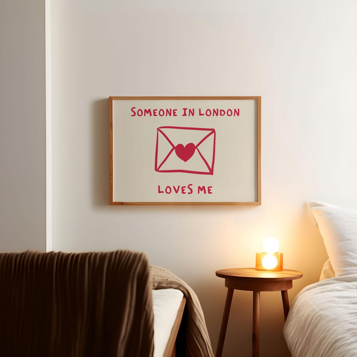 Someone In London Loves Me Red Heart Love Letter Envelope Poster - Image 2
