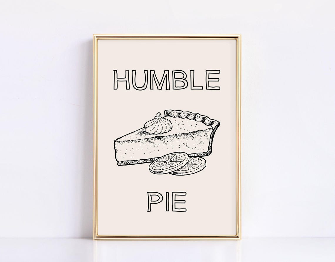 Humble Pie Vintage Lemon Slice Whipped Cream Outline Text Poster - Image 3