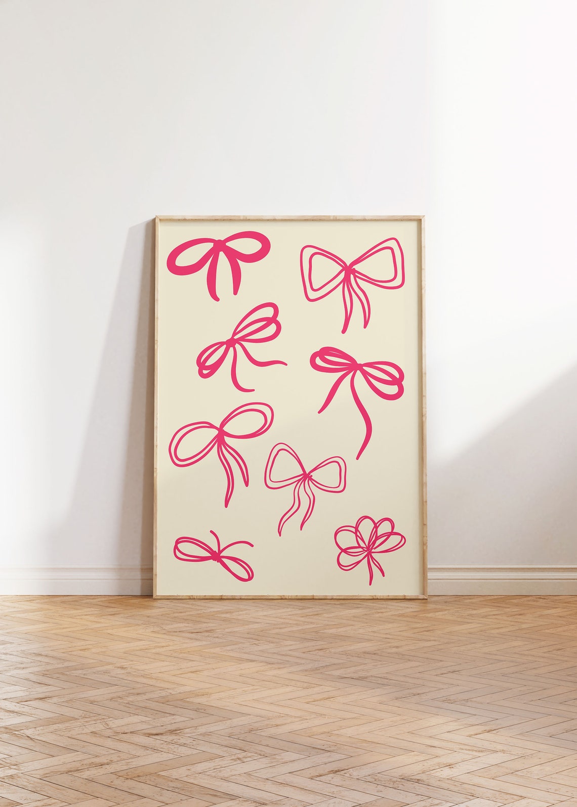 Hot Pink Bow Collage Coquette Aesthetic Trendy Girls Room Poster - Image 4
