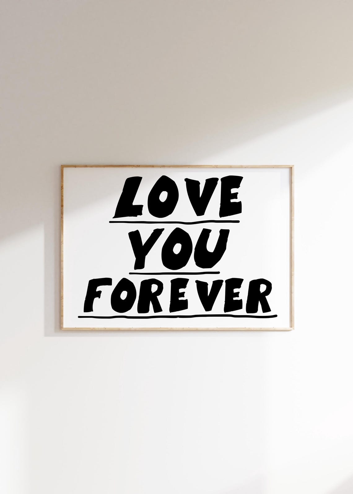 Love You Forever Bold Black Typography Retro Romantic Wall Poster - Image 2