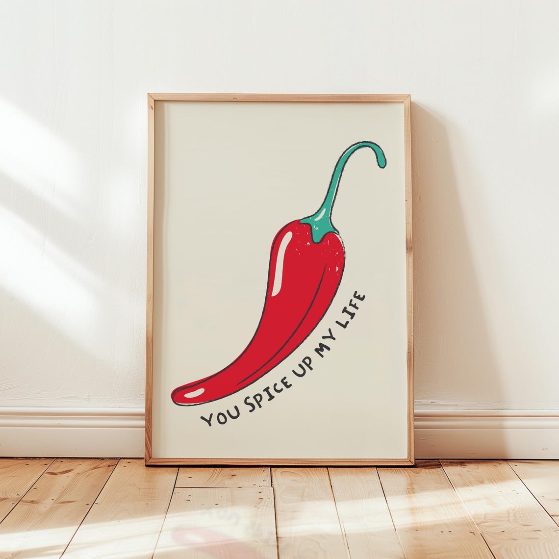 You Spice Up My Life Red Chili Pepper Bold Kitchen Art Poster - Image 3