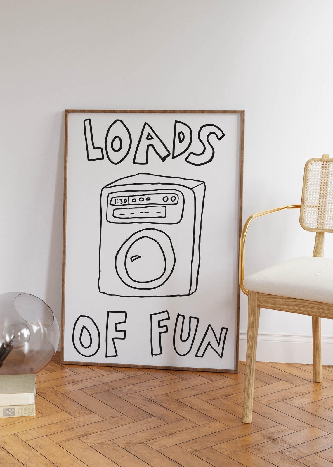 Loads Of Fun Black Washing Machine Funny Laundry Room Decor Poster - Image 3