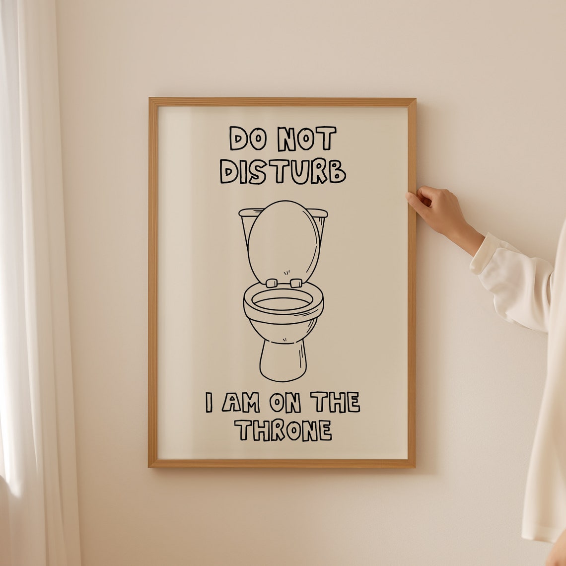 Do Not Disturb I Am on the Throne Funny Toilet Bathroom Poster - Image 2