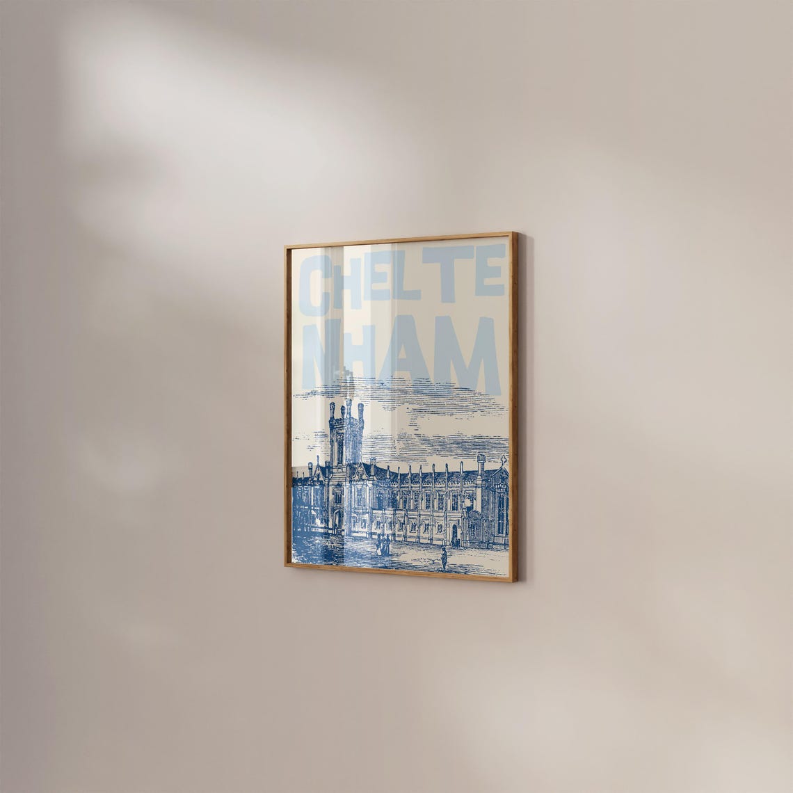 Cheltenham Historic College Engraving Style Vintage Travel Poster - Image 3