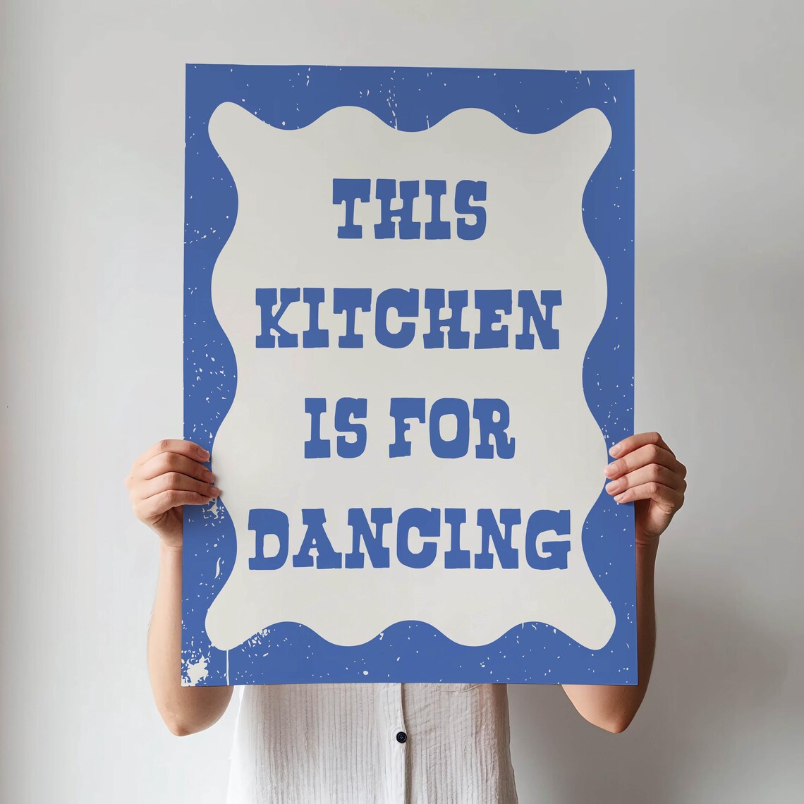 This Kitchen Is For Dancing Print Trendy Kitchen Wall Art Trendy Kitchen Print Retro Print Cute Kitchen Quote Poster Art Blue - Image 3